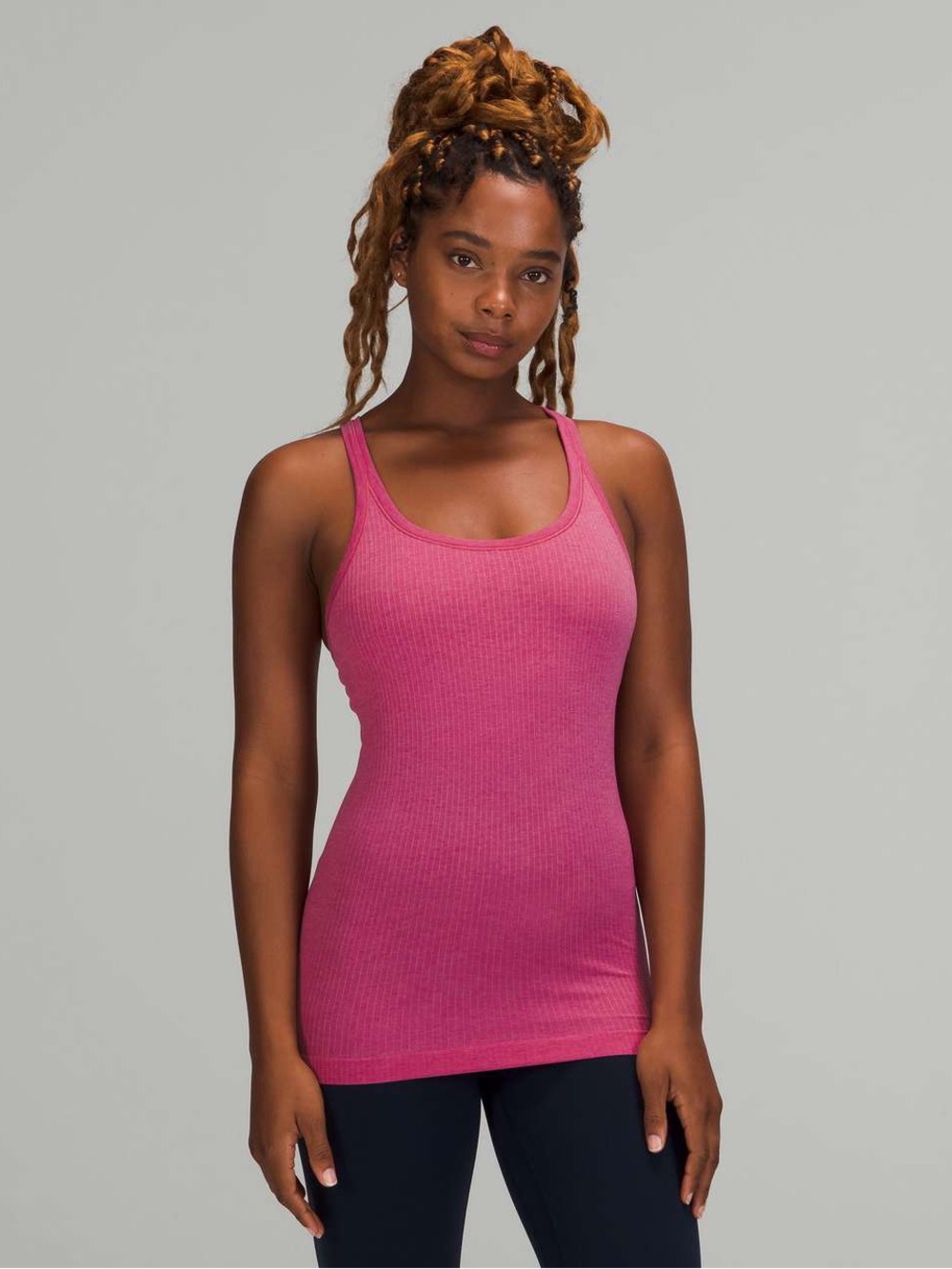 Lululemon Ebb to Street Shelf Bra Tank Top Pink Lychee size 8 Racerback gym yoga
